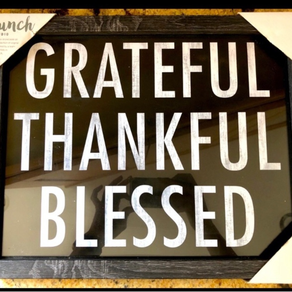 Grateful Thankful Blessed Framed Art